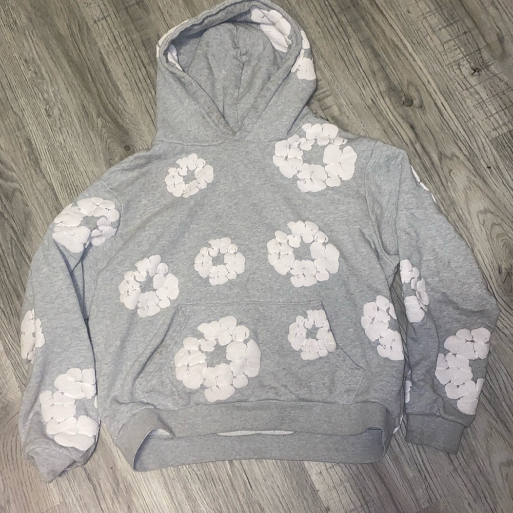 Grey Denim Tears Puff Print Hoodie Size medium
